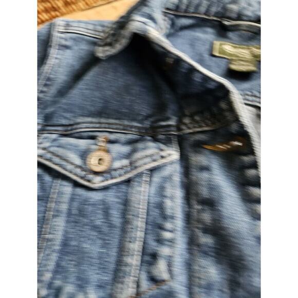 EDDIE BAUER WOMENS DARK BLUE JEAN DENIM JACKET SMALL 100% COTTON VTG - Picture 4 of 14